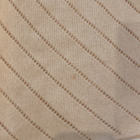 Vintage Richtone New York Cream Knit Midi Chevron Dress Ruffles Sz Small - Picture 8 of 11